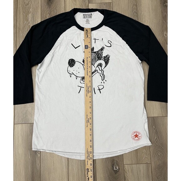 Converse x Rare Vintage Streetwear “Let's Trip” Goofy 1/2 Sleeve Mens Size XL - Picture 9 of 10